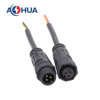 Certificat UL approuvé Connecteur de câble d'alimentation IP67 Pré-fil M12 Prise mâle et femelle avec câble 18AWG à 3 conducteurs pour l'extérieur
