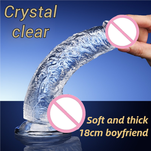 Çin Malı Vakumlu Kristal Kadınlar İçin Dildolar Zevk Çubuğu Penis Kadın Mastürbatörü Anal Plug Cam Dildolar - Product Image 2