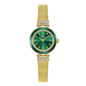 Nouvelle montre pour femmes 2022 BS Bee Sister FA1699 Montre de luxe avec bracelet en maille dorée et cristaux de diamant Bracelet-montre pour femme - Product Image 5