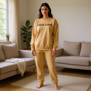Tuta da Donna Louis Luna Beige M/L XL 2XL Oversize, Set Felpa e Jogger, Abbigliamento Casual e Sportivo - Product Image 2