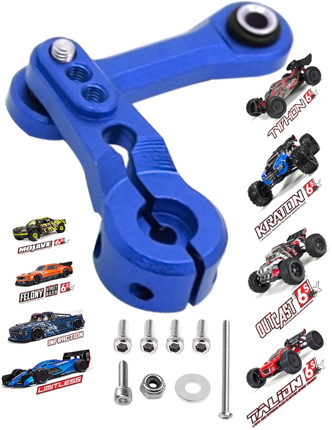 QUARKZMAN – 8 Brazos De Servo Cortos De Aluminio 25T – Longitud 28 Mm – Mecanizados CNC – Verdes – Para Coches, Barcos Y Aviones RC