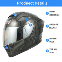 Casques de Moto Intégraux en Gros Certifiés DOT, Design Modulable en Fibre de Carbone avec Double Visière