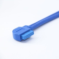 Cable de datos USB 3.0 a 20 pines, adaptador de extensión de 20 pines para placa base a doble USB 3.0 con soporte de montaje fijo