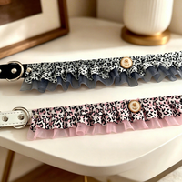 Collier pour animaux de compagnie en dentelle léopard, collier réglable mignon pour chiens et chats de petite et moyenne taille