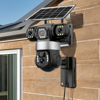 Cámara Solar 4G con Tarjeta SIM, Tres Lentes, WIFI, Doble Lente, Cámara de Seguridad para Exteriores, 6MP, Energía Solar, PTZ, Visión Nocturna