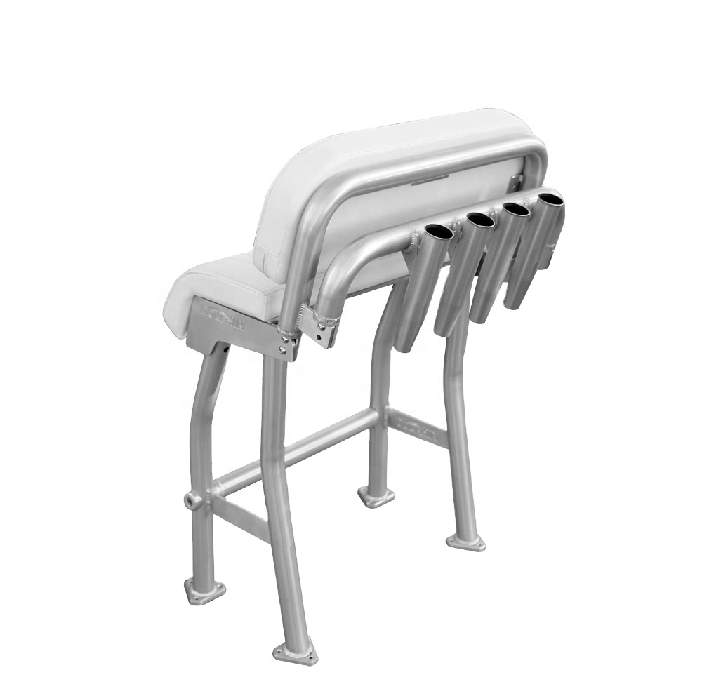 fishing rod holders for boat seats V12 Seat Post Vertical Rack (holds 12 rods) White AND REELS SHOULD SIT JUST ABOVE THE TOP OF THE RACK Swivel Seat Fishing Rig w/