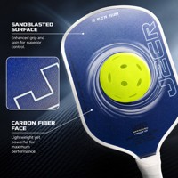Raquette de pickleball professionnelle J2CR approuvée USAPA, noyau explosif EPP, face en fibre de carbone, 16 mm, haute puissance