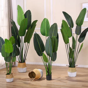 Decoración personalizada Gran pájaro <span class=keywords><strong>falso</strong></span> del paraíso árbol tropical 140 cm 180cm 240cm grandes plantas artificiales de plátano árboles adorno de jardín - Product Image 1