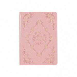 A5 Sakura Hardcover Notebook PU Leather Gold Foil Debossed Silver Edge Dot Grid <b>Journal</b> with Ribbon and Elastic Band Gift - Product Image 1