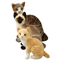 Haute qualité jaune blanc chat Kawaii réaliste en peluche grande taille chat en peluche jouet décoratif doux chat en peluche poupée pour les enfants