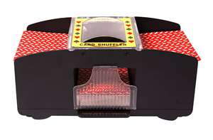 เครื่องสับไพ่ไฟฟ้าอัตโนมัติแบบสมาร์ท 1-2 สำรับ ดีไซน์พลิกไพ่ สำหรับไพ่โป๊กเกอร์มืออาชีพ เฟส 10 แบล็คแจ็ค สกิปโบ - Product Image 3