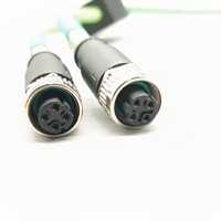 Cable Moldeado M12 de 8 Pines X Código Macho a 4 Pines Código D Hembra Tipo Y para Bicicleta Eléctrica