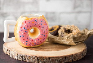 Taza de Leche de Cerámica con Dibujos Animados de Protección del Medio Ambiente, Taza de Café Creativa en 3D con Forma de Donut - Product Image 5