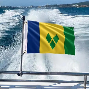 Drapeau de <span class=keywords><strong>la</strong></span> Sainte-<span class=keywords><strong>Vincentienne</strong></span> et des Grenadines, petit drapeau marin Vincentien aux couleurs vives, bannière avec 2 œillets en laiton à l'extérieur - Product Image 1