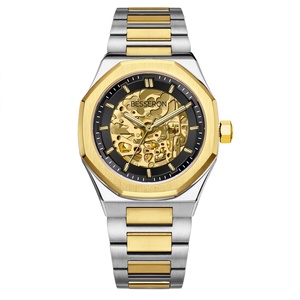 Reloj Mecánico Personalizado con Esfera Hueca y Logotipo Personalizado, Reloj de Pulsera para Hombre de Acero Inoxidable 316L de Dos Tonos con Mecanismo Visible - Product Image 1
