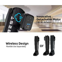 Bottes de récupération musculaire sans fil à compression d'air à 4 chambres, portables et rechargeables, pour drainage lymphatique, usage sportif et domestique