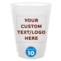 Gobelets en plastique personnalisés givrés pour stade avec votre texte et logo, 16 oz, jetables, réutilisables, pour fêtes, plusieurs couleurs
