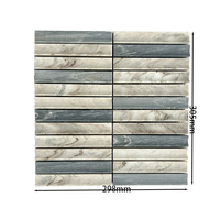 Mosaïque de marbre bleu linéaire doré, bande de mosaïque de marbre cannelée pour salle de bain et mur de douche imperméable