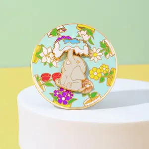 Custom Design Fashion Cute Cartoon Animal smalto spille distintivo Spinning ruota Glitter smalto Pin