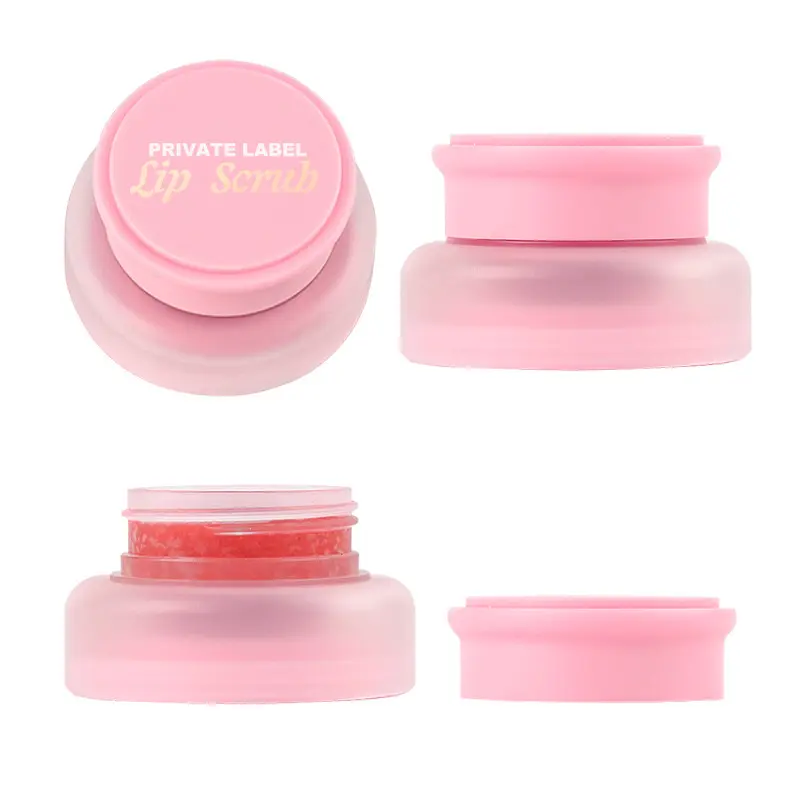New Pink strawberry flavor 20g exfoliating custom logo fade lip lines skin care Moisturizing Lip Scrub