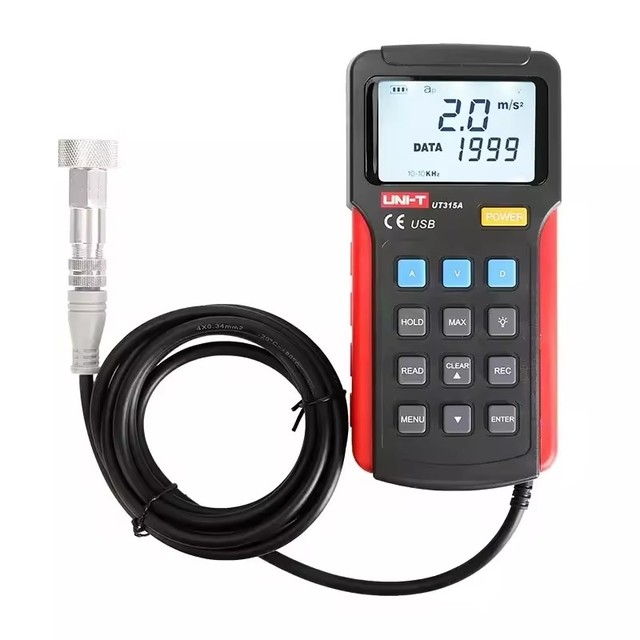 UNI-T UT315A Digital Vibration Tester Handheld Precision Measurement 5% Accuracy IP55 Protection 1 Year 8-Hour Battery Life