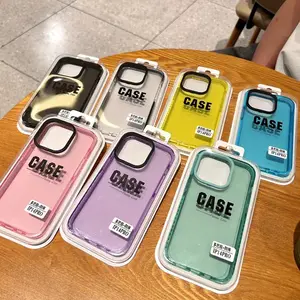 カラーTPUTPE耐衝撃バンパーソフトカバー電話ケースforiPhone 15 Pro Max 14 Plus Coloful Shell