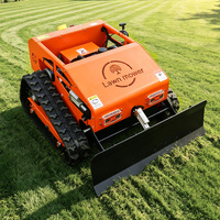 Pengiriman Gratis Murah 600mm 21IN Mesin Pemotong Rumput Robot RC Beroda Rantai Bensin Starter Elektrik untuk Lereng dengan Remote Control
