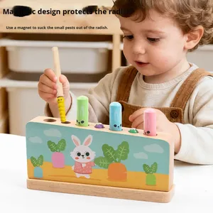 Jouet éducatif en bois pour enfants, bâton à rebondir en forme de lapin, pour les 4-6 ans, avec <span class=keywords><strong>jeu</strong></span> de capture d'insectes, <span class=keywords><strong>jeu</strong></span> de table unisexe pour la <span class=keywords><strong>maternelle</strong></span> - Product Image 3