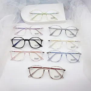 Factory Super Cheap Price Optical Glasses Frame Korean Version Polygon Anti-Blue Light Flat Lens Myopia Glasses Wholesale