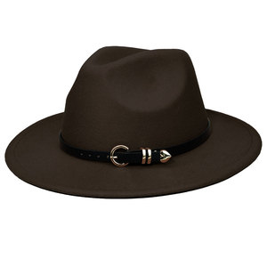 Sombrero de Panamá de ala ancha de <span class=keywords><strong>Jazz</strong></span> de invierno decoración de cinta diseño de moda para hombres y mujeres para uso en fiestas al aire libre estilo clásico impreso - Product Image 5