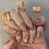 Uñas Postizas de Lujo de Marca Privada, Uñas Artificiales Cortas de Gel Suave, Uñas Falsas Hechas a Mano, Uñas de Gel Personalizadas al por Mayor