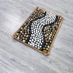 Alfombrilla de Masaje de Pies con Piedras Naturales, Manta de Caminar de Piedra Yuhua, Masajeador de Pies para el Hogar con Placa de Presión para Dedos - Product Image 2