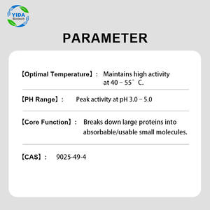 Endüstriyel Sınıf Asidik Proteaz Enzimi 200000U/G CAS 9001-92-7 YIDA <span class=keywords><strong>Biotech</strong></span> 12 Ay Raf Ömrü Verimli Protein Hidrolizi - Product Image 2