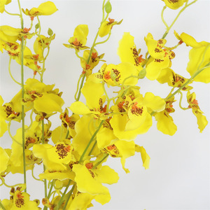 IFG nouveau design 3 Branches Orange brûlé <span class=keywords><strong>orchidée</strong></span> <span class=keywords><strong>Oncidium</strong></span> artificielle pour l'arrangement de mariage - Product Image 6