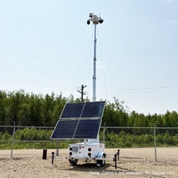 Remorque de caméra CCTV solaire mobile avec deux panneaux de 600W, système CCTV hors réseau pour les chantiers et les sites isolés
