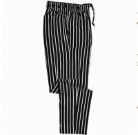 Uniforme de chef de restaurant professionnel OEM pour la cuisine pantalon de cuisine pantalon unisexe à rayures baggy fit avec jambes fuselées