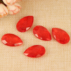Acrylic Lotus <b>Beads</b> For Jewelry Making Bulk Loose <b>Beads</b> <b>Red</b> Colorful Shape 128-129T - Product Image 1