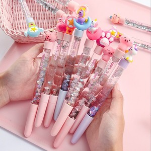 Penna <span class=keywords><strong>Gel</strong></span> di Ottima Qualità per Studenti, Bacchetta Magica Rosa Colorata, Design Unisex Creativo e Adorabile con Luna, Unicorno e Sabbie Mobili Liquide in Plastica - Product Image 1