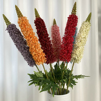 PPS Promo Panas Bunga Delphinium Sutra Buatan Tangkai Tunggal 108cm Bunga Delphinium Warna-warni untuk Dekorasi Pernikahan dan Rumah