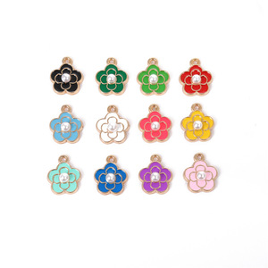 จี้รูปดอกพลัมประดับมุก 12 สี แบบฝังขอบ สำหรับทำเครื่องประดับ DIY สร้อยข้อมือ สร้อยคอ - Product Image 1