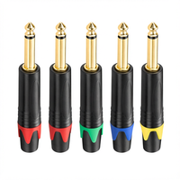 Connecteur Jack Audio Mono TS 6,35 mm (1/4 pouce) Plaqué Or Neuf avec Protection Contre les Courts-Circuits