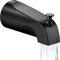 Robinet de baignoire noir mat avec déviateur escamotable, compatible avec tuyau en cuivre de 1/2 pouce, pour remplacement de robinet de baignoire, vente en gros, stock USA