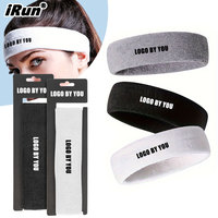 Bandeau de sport anti-transpiration en tissu éponge IRun personnalisé avec logo, pour femmes et hommes
