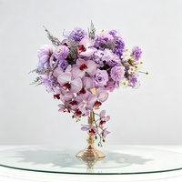 Arrangement floral artificiel élégant et luxueux en soie, orchidée papillon, de haute qualité, décoration de centre de table de mariage
