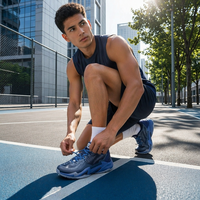 Chaussures de basket-ball neutres pour adultes, à tige haute et semelle en caoutchouc, avec des chaussettes de basket-ball offertes en cadeau.