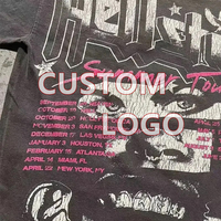 Camiseta Corta de Alta Calidad 100% Algodón Tejido, 400 Gsm, Gruesa, Oversize, Personalizada con Estampado 3D Puff para Hombre
