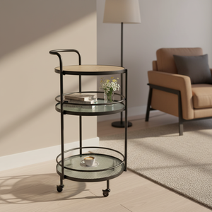 <span class=keywords><strong>Chariot</strong></span> à cadre métallique en verre cannelé moderne pour salon, salle à manger, cuisine, villas, hôtels, appartements - Product Image 3