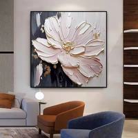 Moderne nordique blanc fleurs abstraite toile mur Art peint à la main peintures à l'huile et décoration de la maison peintures