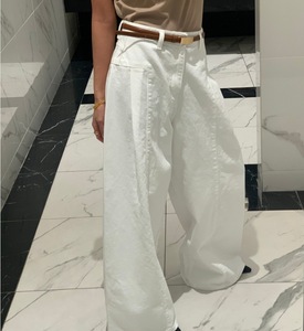 Jean large délavé taille haute plissé pour femme, coupe ample, style mode - Product Image 6