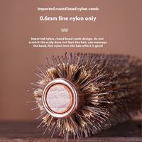 Vente directe fabricant : Brosse chauffante ionique confortable et résistante aux hautes températures pour cheveux, fonction séchage, bois et nylon